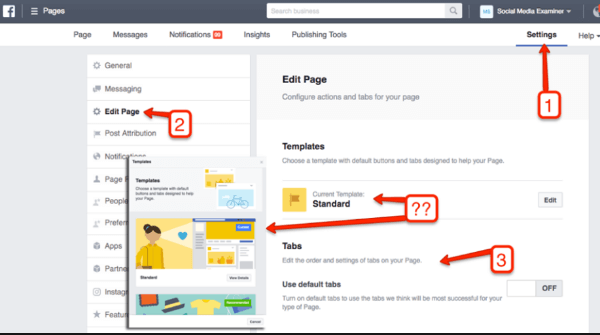 Ecco come modificare il layout della tua pagina Facebook utilizzando Business Manager.