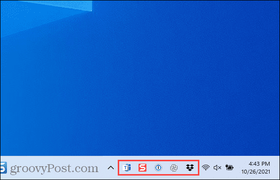 Icone di overflow dell'angolo della barra delle applicazioni in Windows 11