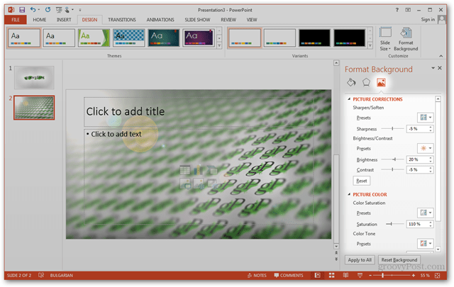 Modello di Office 2013 Crea Crea design personalizzato POTX Personalizza diapositive Tutorial Come modificare le immagini Modifica immagini Immagini Immagini
