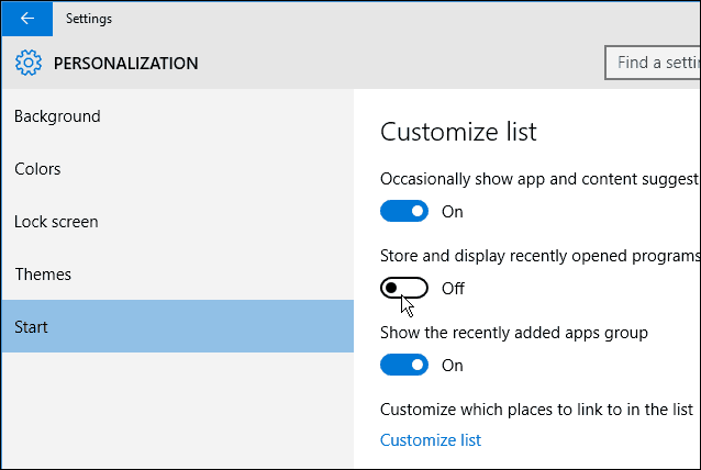 Windows 10: Rimuovi elementi dall'elenco più usato del menu Start