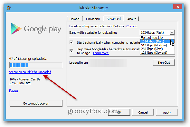 Come utilizzare il servizio di scansione e corrispondenza di Google Music