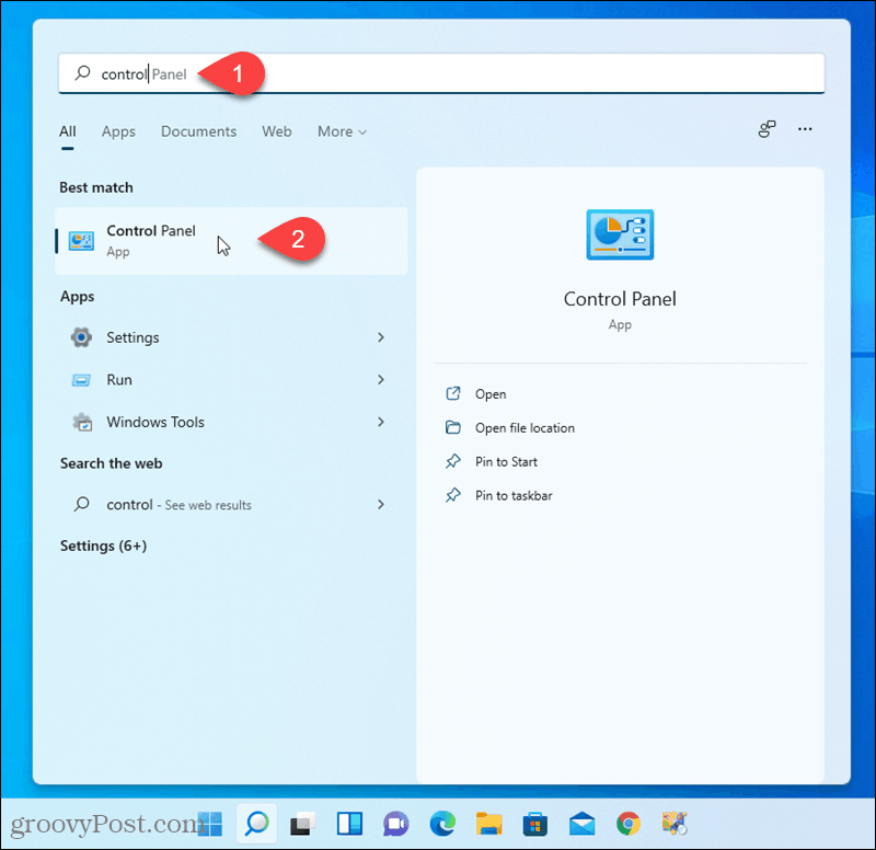 Apri il Pannello di controllo in Windows 11