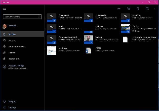Windows OneDrive app 10 4