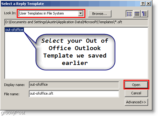 Outlook 2007 - Crea la regola di Outlook selezionare un modello