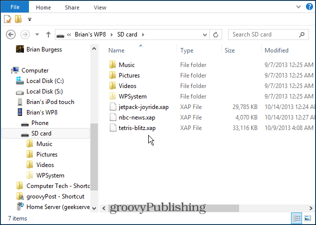 File XAP della scheda SD