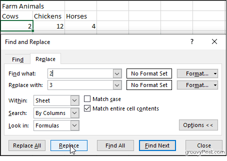 Contenuto della cella di corrispondenza di Excel