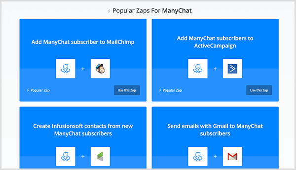 Molly Pitmann afferma che l'integrazione di Zapier ti consente di inviare un indirizzo email fornito da un utente in Messenger al tuo software di automazione della posta elettronica.