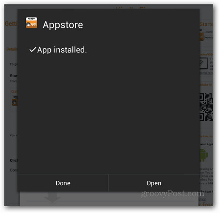 App installata aperta