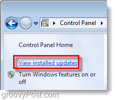 visualizzare gli aggiornamenti di Windows 7 installati