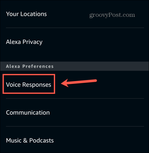 risposta vocale dell'app Alexa