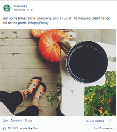 post di Facebook di Starbucks