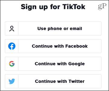 Iscriviti a TikTok sul Web