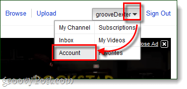 gestione dell'account di YouTube