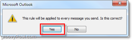 applica la regola a tutti i messaggi in Outlook 2010
