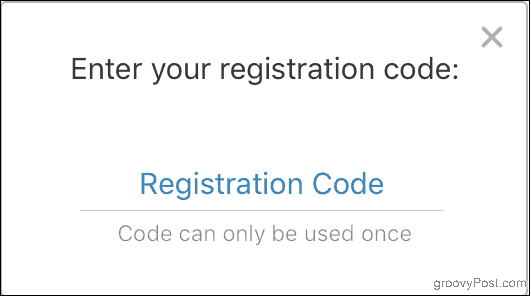 Inserisci il tuo codice di registrazione