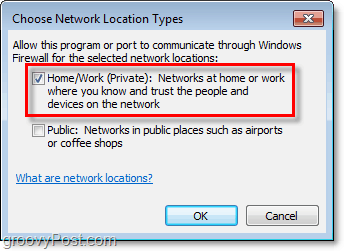come selezionare manualmente una rete per l'eccezione del firewall di Windows 7