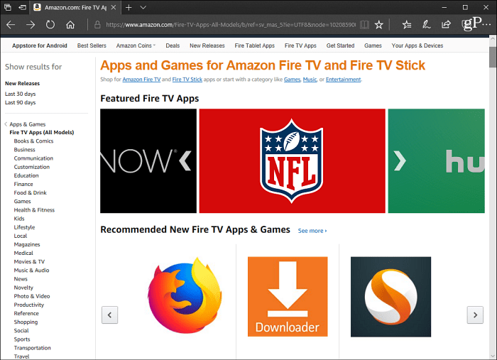 Sito Amazon Apps Fire TV