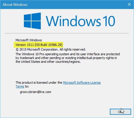Gli utenti che eseguono ancora Windows 10 versione 1511 devono eseguire l'aggiornamento fino a ottobre 2017