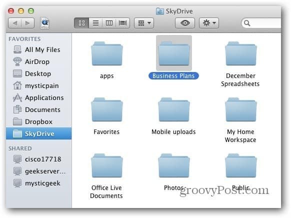 Cartella Mac SkyDrive