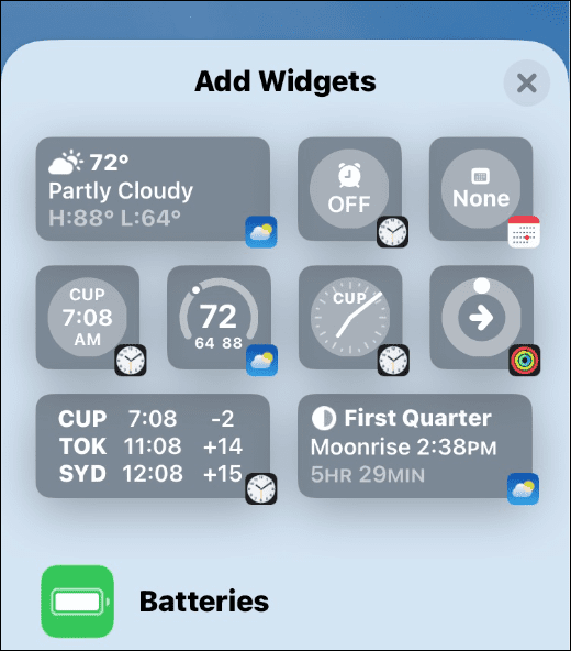 Aggiungi widget alla schermata di blocco dell'iPhone
