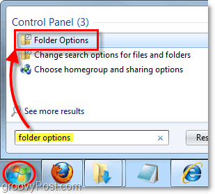 regolare le opzioni di cartella per Windows 7