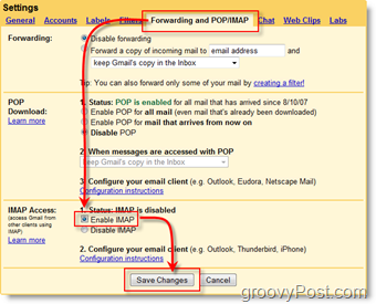 Utilizzare Outlook 2007 con l'account Gmail Webmail utilizzando iMAP