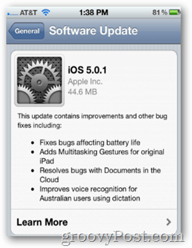 Apple rilascia iOS 5.0.1 con reazioni miste