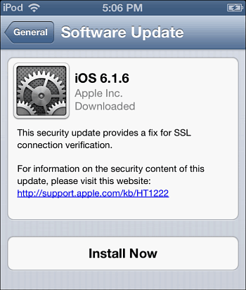 Aggiornamento iOS 6.1.6