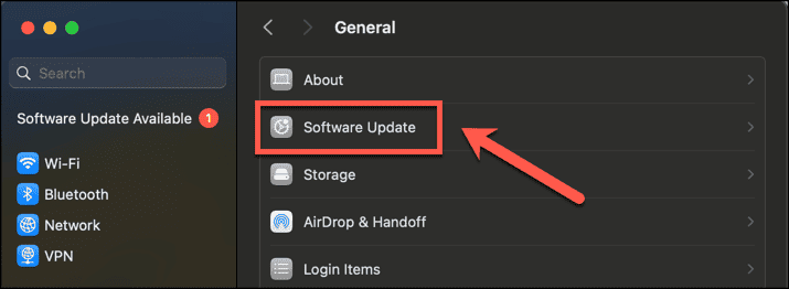 aggiornamento del software mac