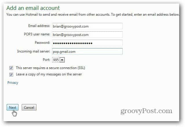 Come aggiungere Gmail a Outlook.com