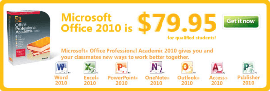 Sconto per studenti universitari - Versione didattica / accademica di Office 2010 disponibile ora