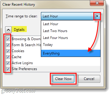 Firefox 4 cancella tutti i dettagli