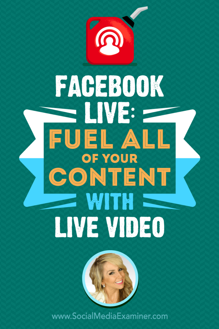 Facebook Live: alimenta tutti i tuoi contenuti con video in diretta con approfondimenti di Chalene Johnson sul podcast del social media marketing.