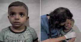 È così che il medico ha cercato di calmare il bambino palestinese che tremava di paura durante l'attacco israeliano