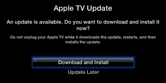 Aggiorna il software Apple TV