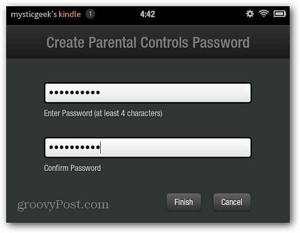 Crea password controllo genitori