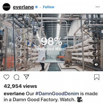 Post video Instagram per Everlane