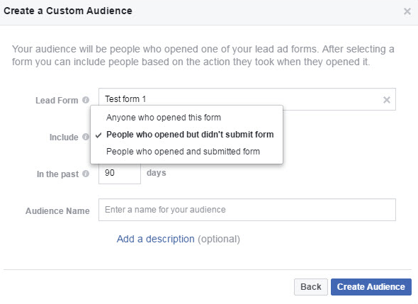 Crea un pubblico di coinvolgimento personalizzato in Facebook Audience Manager.