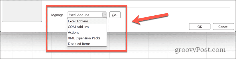 Excel gestire i componenti aggiuntivi