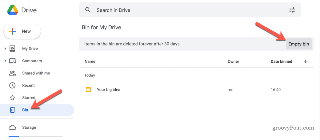 Come Svuotare il Cestino su Google Drive