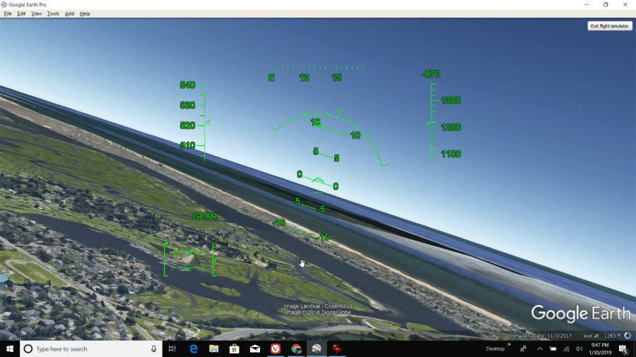simulatore di volo google earth