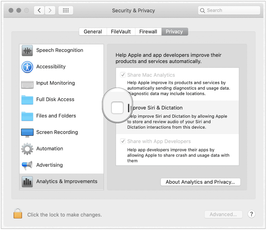 Disattivazione di Siri su Mac