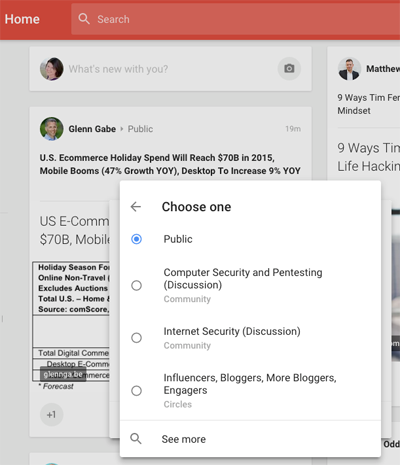 nuova visibilità sulla privacy di google plus