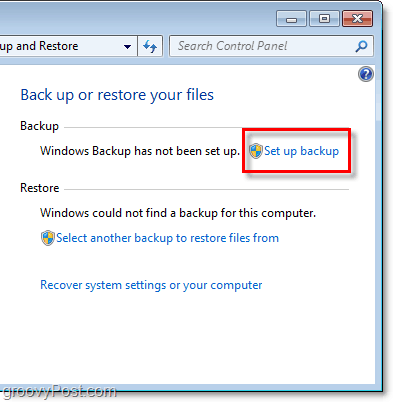 Backup di Windows 7: imposta il backup