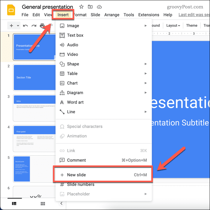 Crea una nuova diapositiva in Presentazioni Google