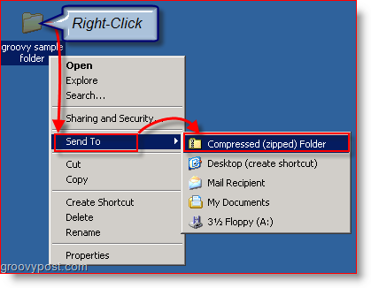 Comprimi file e cartelle utilizzando Windows XP
