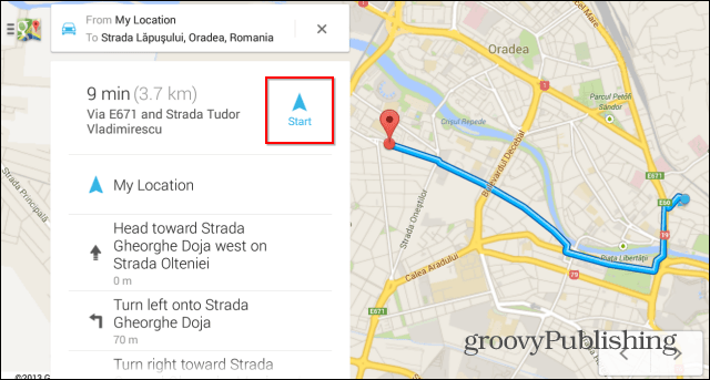 Pin di navigazione di Google Maps per l'avvio rapido