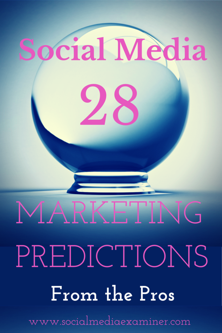 28 Previsioni di marketing sui social media per il 2015 Dai professionisti: Social Media Examiner