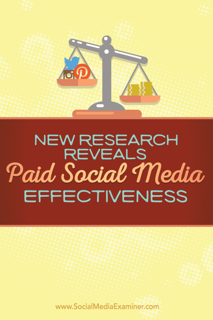 Una nuova ricerca rivela l'efficacia dei social media a pagamento: Social Media Examiner