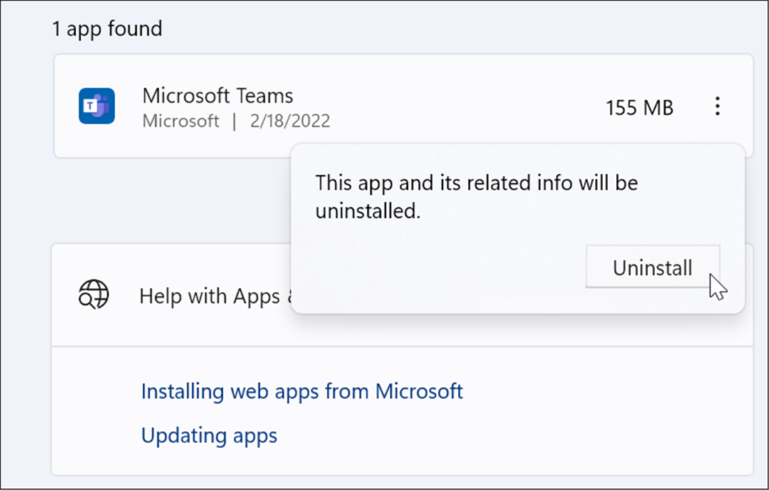 verificare disinstallare i team Microsoft non caricando